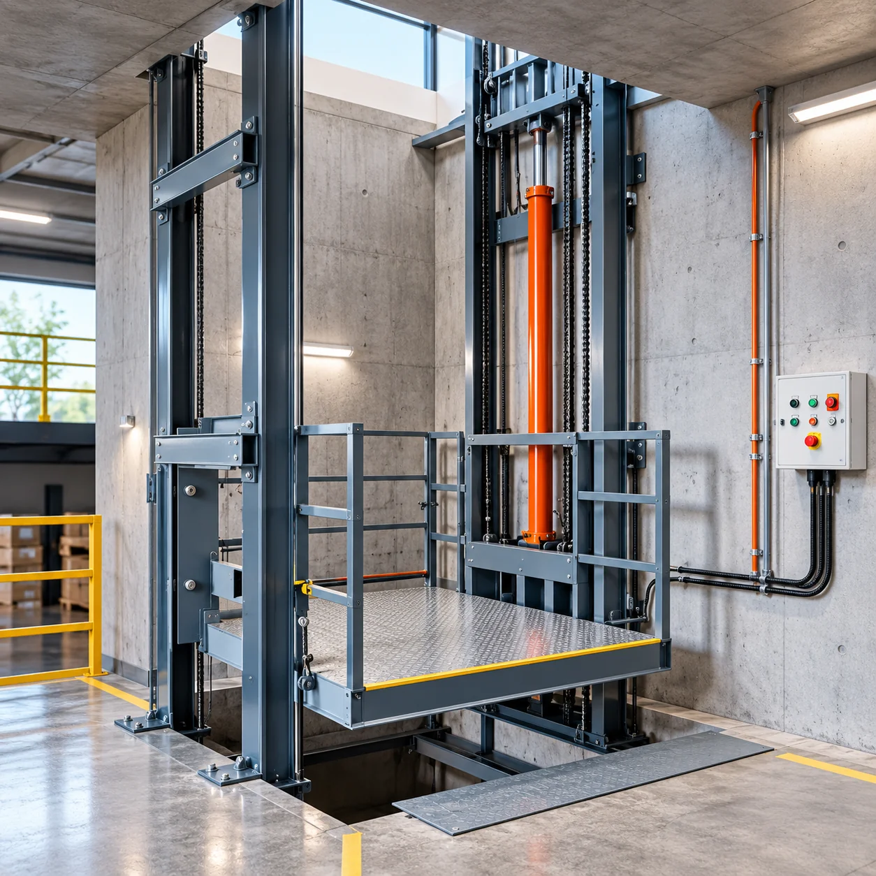Commercial cargo lift and material handling machinery